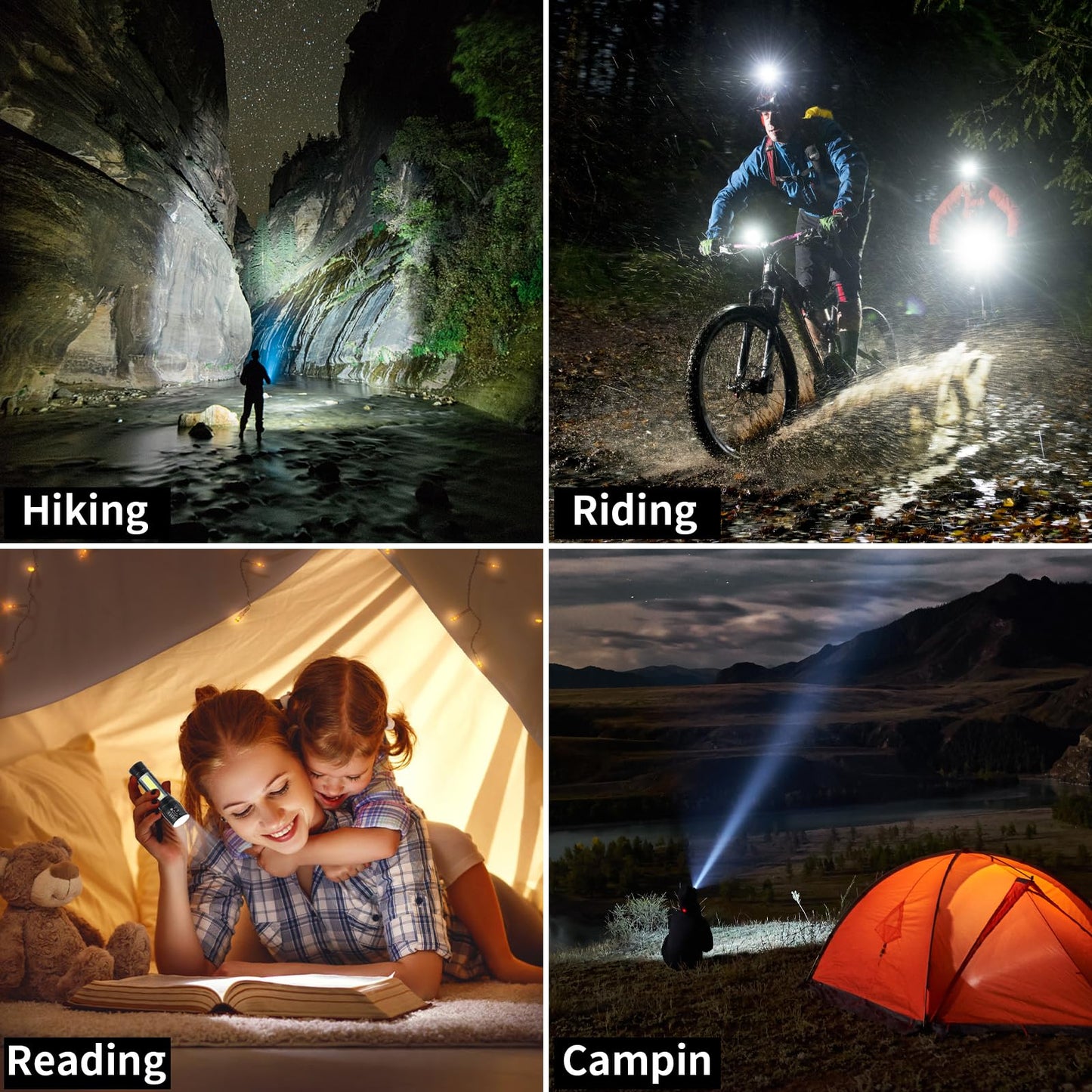 Hilngav 5 Pack Mini Small Pocket LED Flashlight USB Rechargeable High Lumens Bright Powerful EDC Flash Lights - Aluminum Handheld Flashlight Bulk for Kids, Portable Camping Christmas Gifts