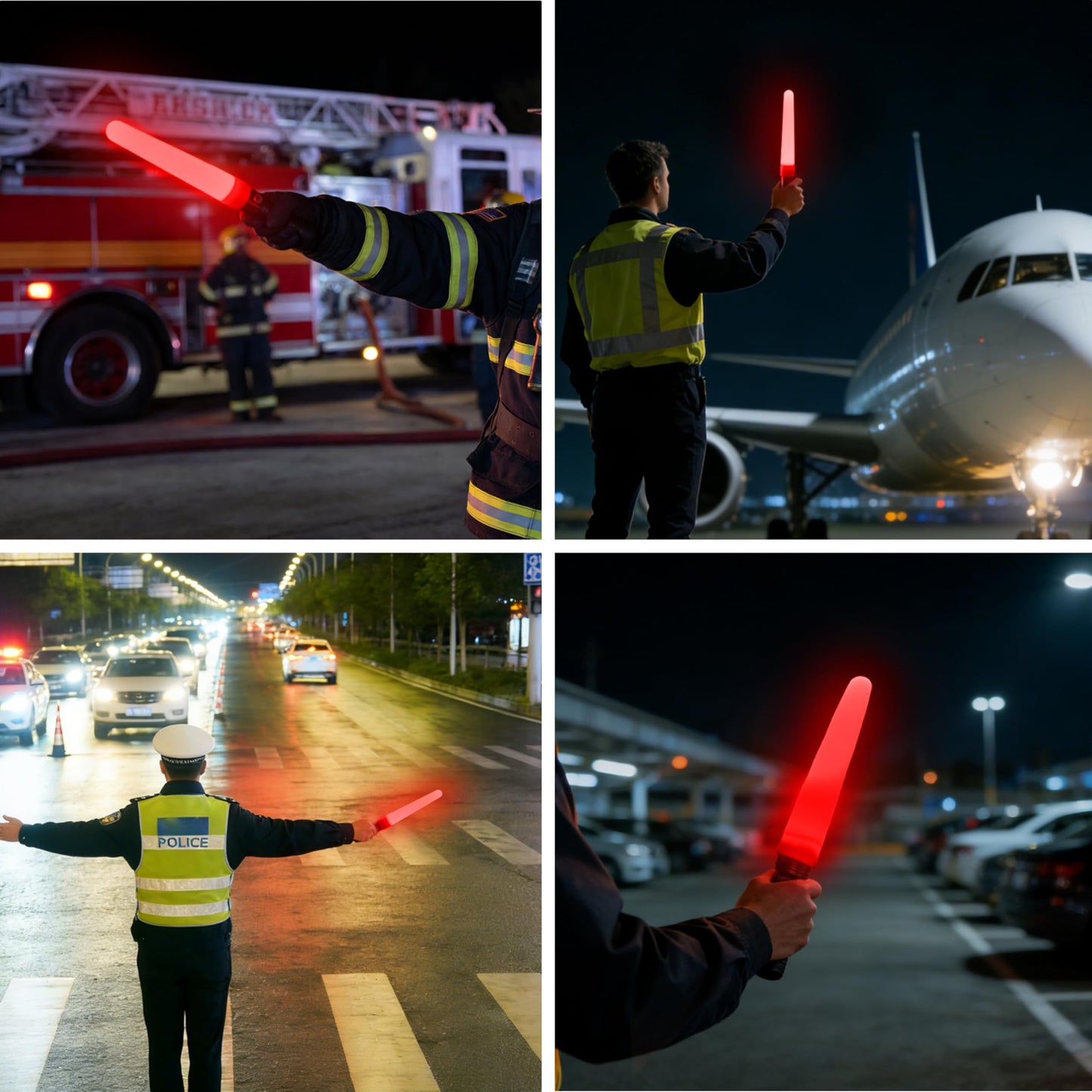 Brinyte BTW28 Red Traffic Wand, 8" Safety Signal Baton Attachment for PT28 Flashlight, High Visibility Light Cone Fits 25-27mm Flashlight Head, for Traffic Control, Parking, Airport & Camping