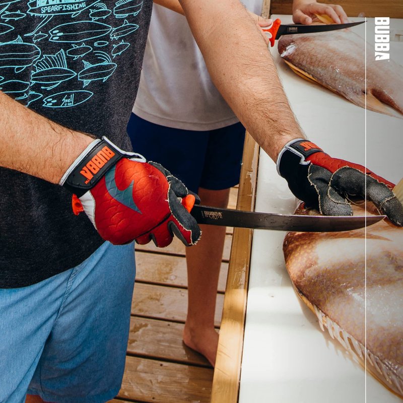 BUBBA Ultimate Fillet Gloves with Cut Resistant Construction and Touch Screen Usability for Fishing, Angling, Boating and Outdoors, Large