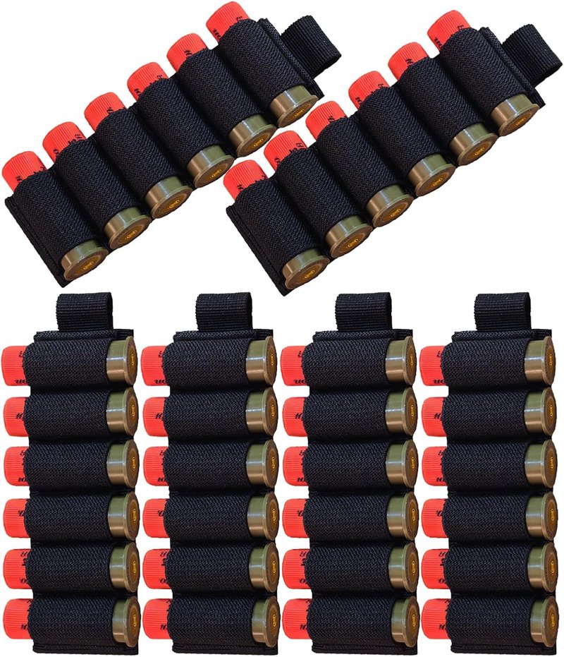 Shotgun Shell Holder - 6-Round Molle Side Saddle Carrier | 12/20 Gauge, Adhesive Backing