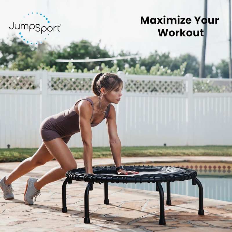 JumpSport 39" Premium Fitness Trampoline - Adjustable Bungee Rebounder for Home Workouts | 275 lb Weight Capacity