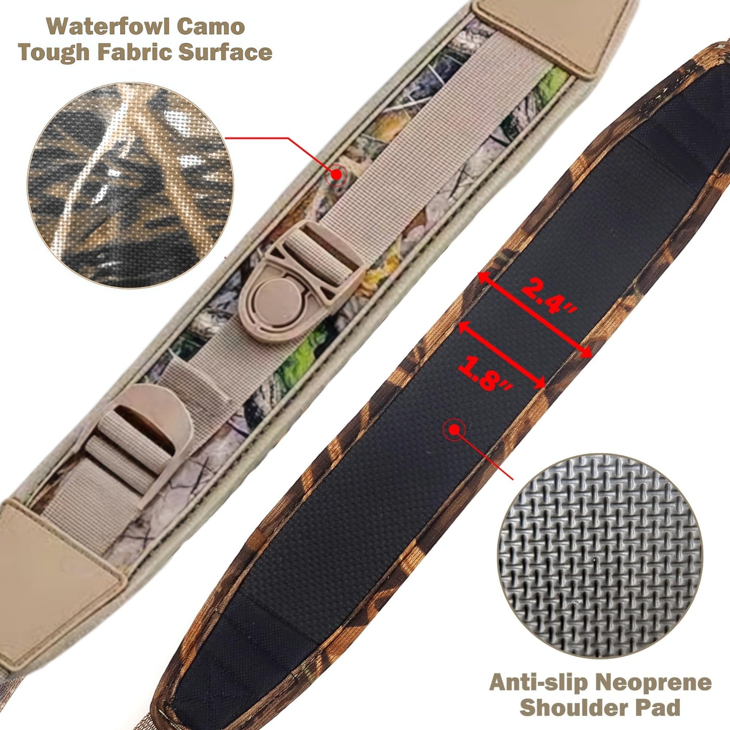 yuyingji Hands-Free Adjustable Rifle Sling with Quick Release Buckle - Heavy Duty High-Density Nylon, Padded Comfort Shoulder Strap, Multi-Mounting Options, Outdoor Hunting Shooting & Tactical Use