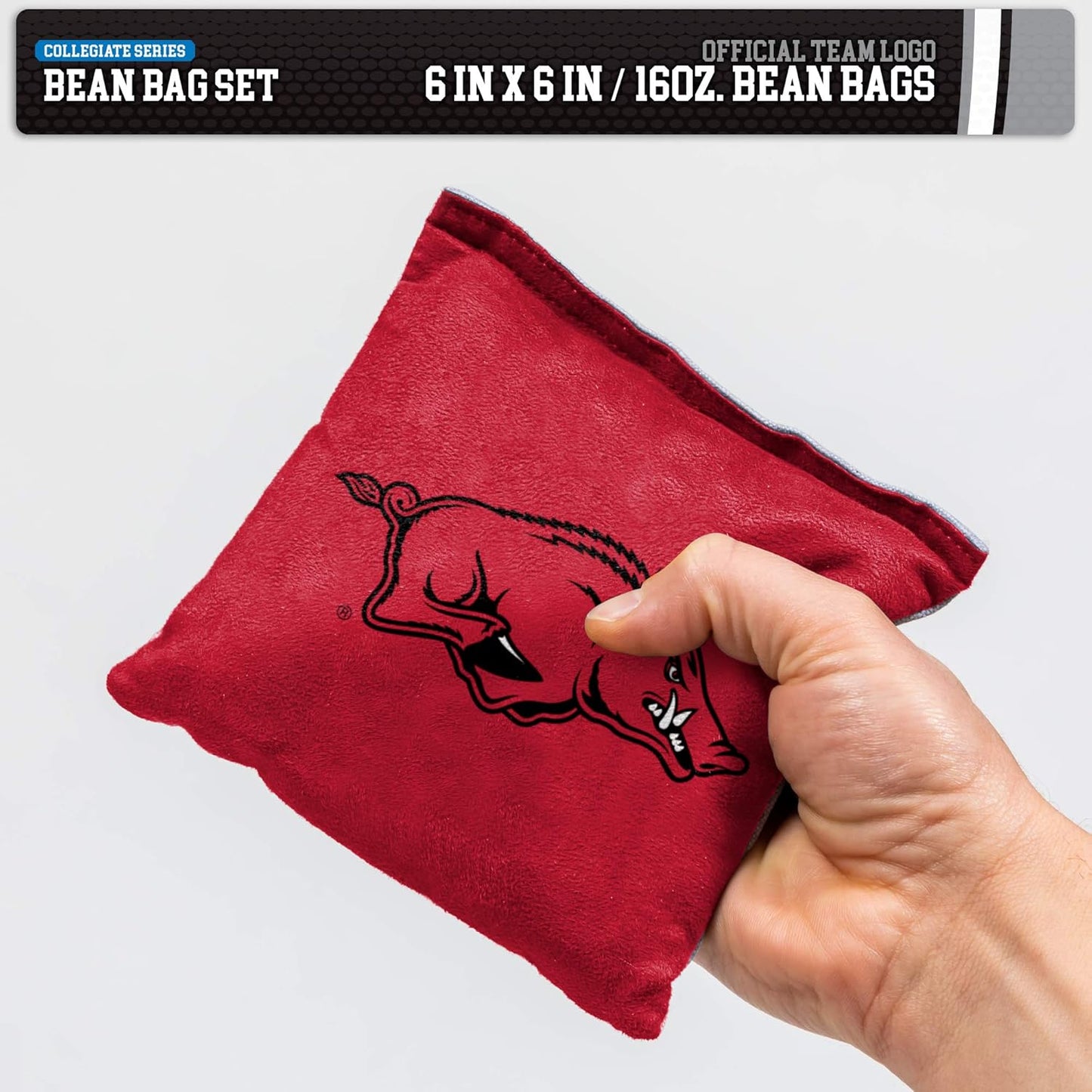 Arkansas Razorbacks Dual-Sided Bean Bags - Premium Cornhole Toss Bags, 4 Pack