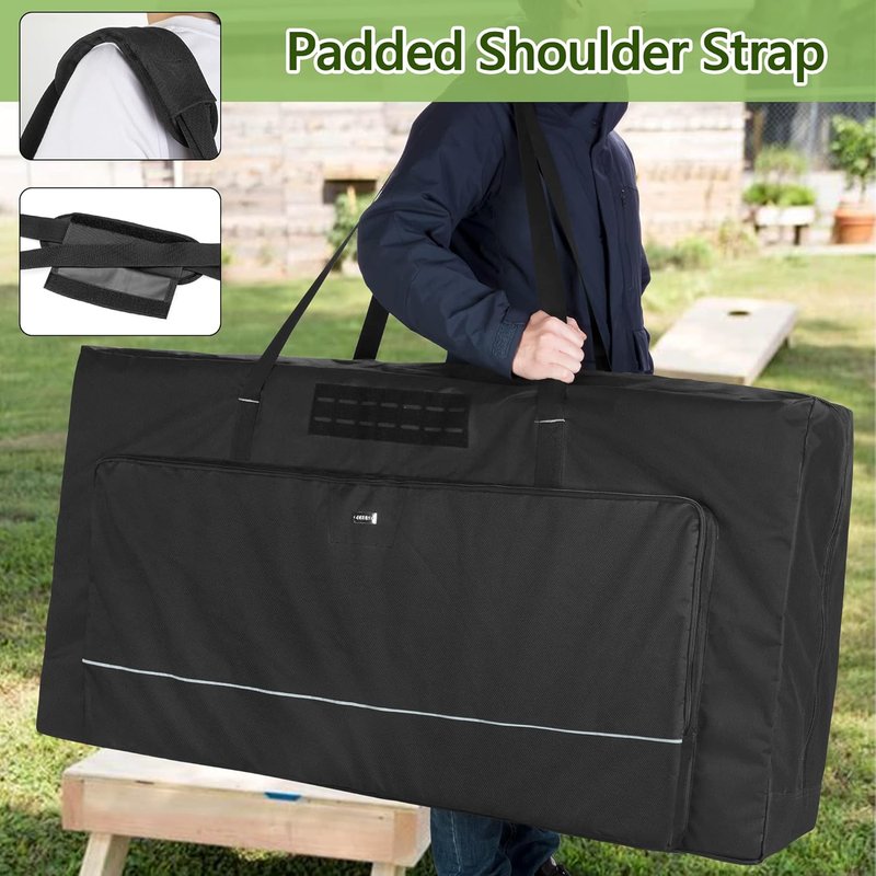 Regulation Size Cornhole Carrying Case - Durable Bag with Padded Shoulder Strap & Front Sandbag Pockets | Fits Standard Boards