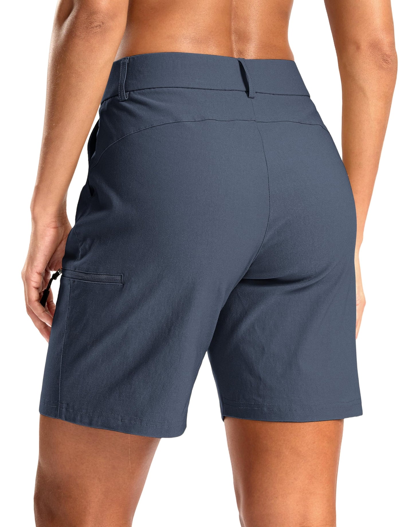 G Gradual Women's 7" Hiking Cargo Shorts Quick Dry Lightweight Golf Outdoor Work Summer Travel Shorts with Pockets(Dusty Blue,L)