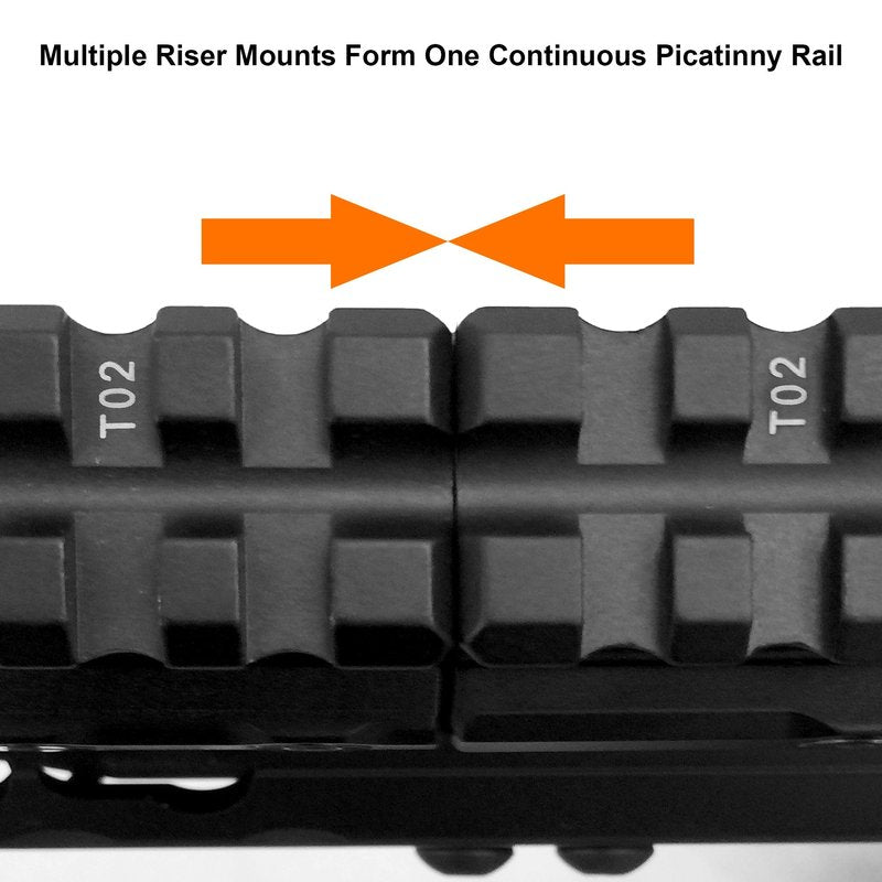 Leapers MT-RSX5S Inc., UTG Super Slim Picatinny Riser Mount, 1/2" Height, 3 Slots, Black