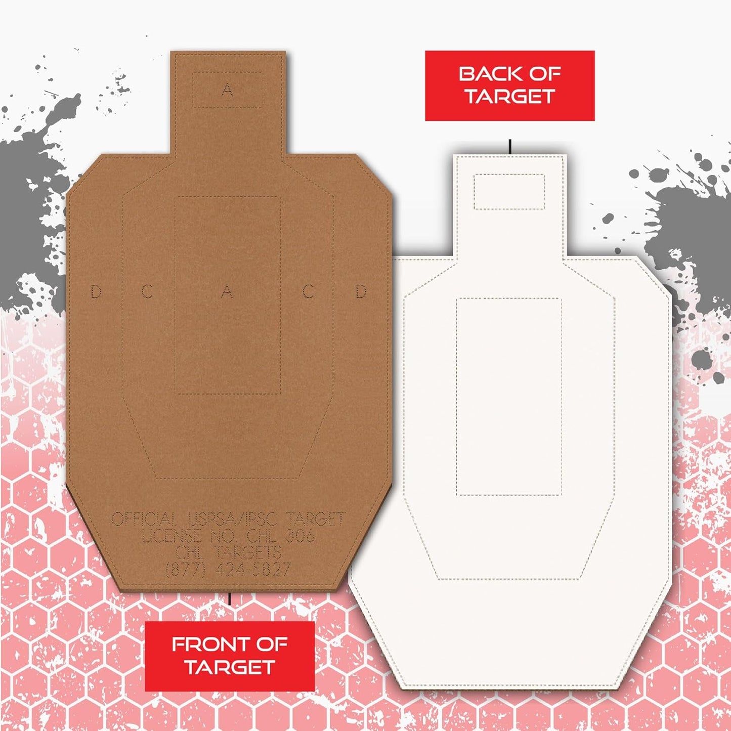 USPSA/IPSC Cardboard Shooting Targets - Competition Torso Silhouette | Made in USA