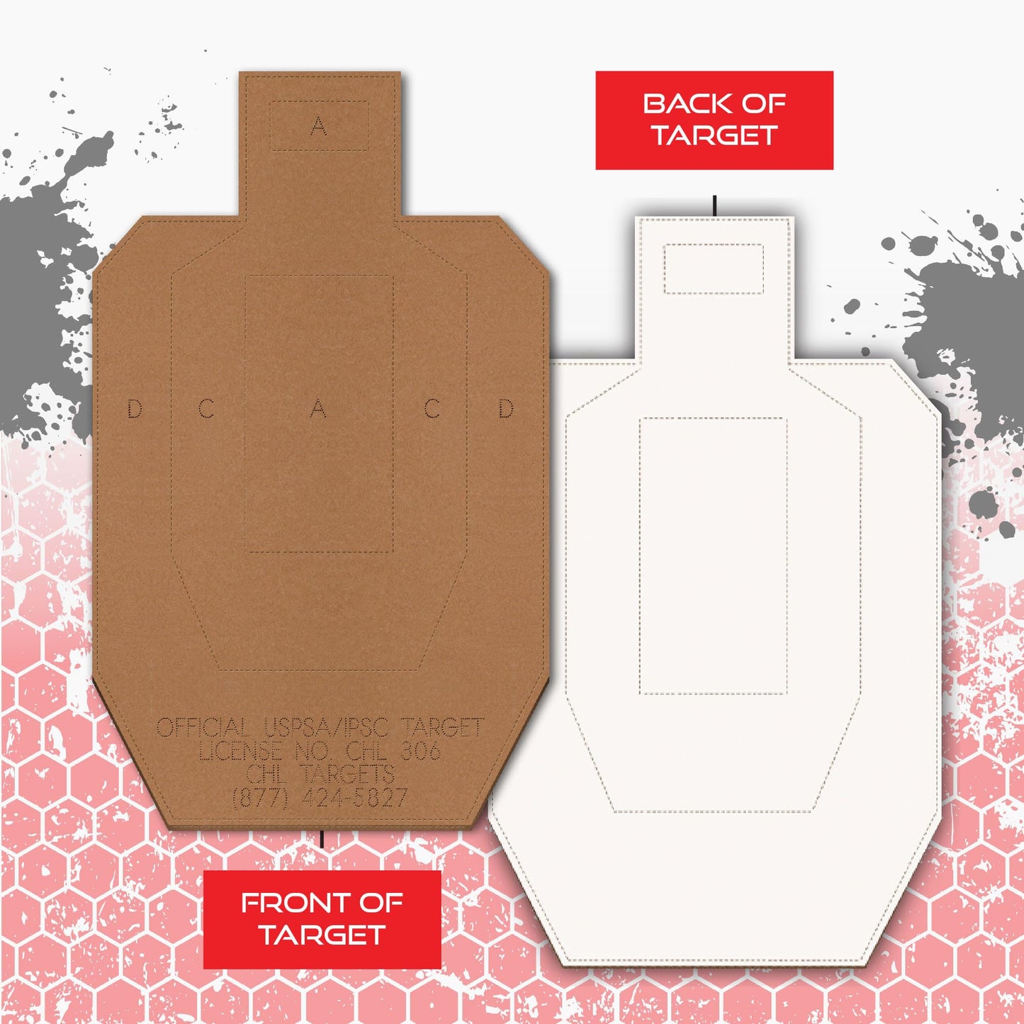 Official USPSA/IPSC Cardboard Targets, Competition Torso Target, Silhouette Shooting Target, Cardboard Targets. Made in USA (USPSA Hard Cover Version 1, 20 Target Pack)