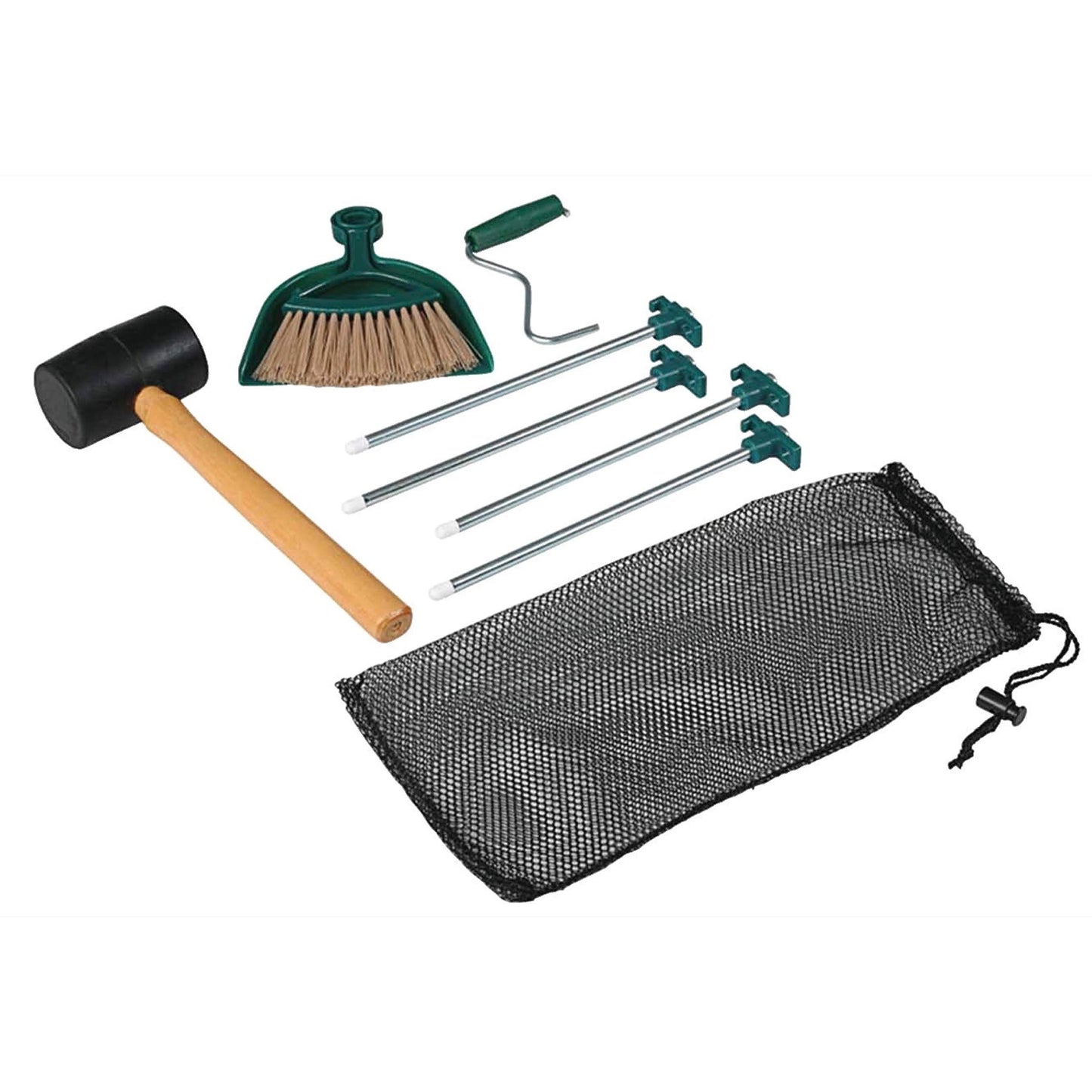 Coleman Premium Camping Tent Kit: Steel Tent Pegs, Rubber Mallet, Broom and Dustpan, Stake Puller, Includes Carry Bag