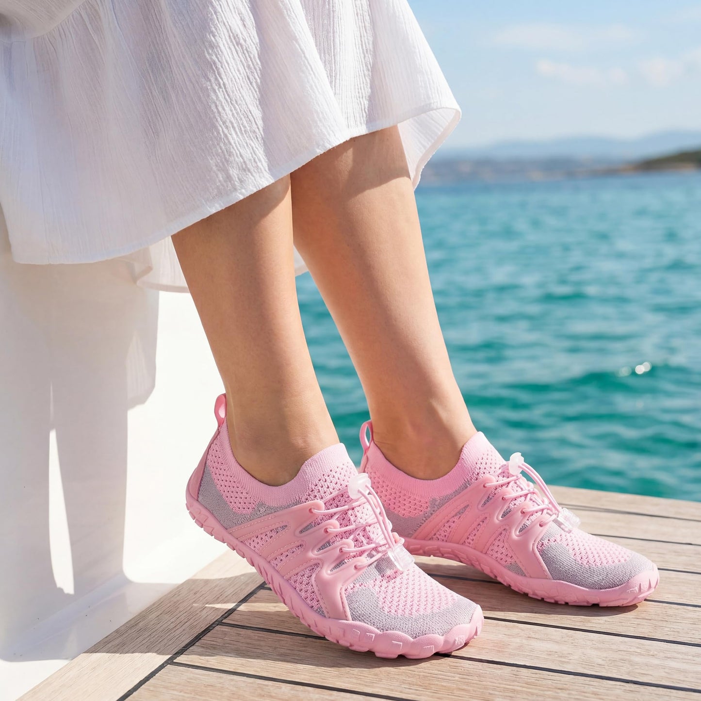 Stelle Water Shoes for Women Men, Quick-Dry Barefoot Aqua Shoes for Beach, Swim, Pool, Boating & Yoga, Lightweight Water Shoes for Adult (Pink,11)