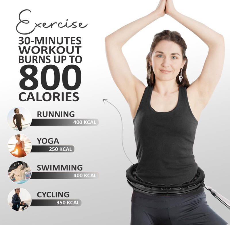 Solulife Experience Fitness Excellence with Our Infinity Hoop Plus Size – Weighted Hula Hoop for Weight Loss – Hula Hoop Exercise Ring with ABS – for All the Sizes (Black)