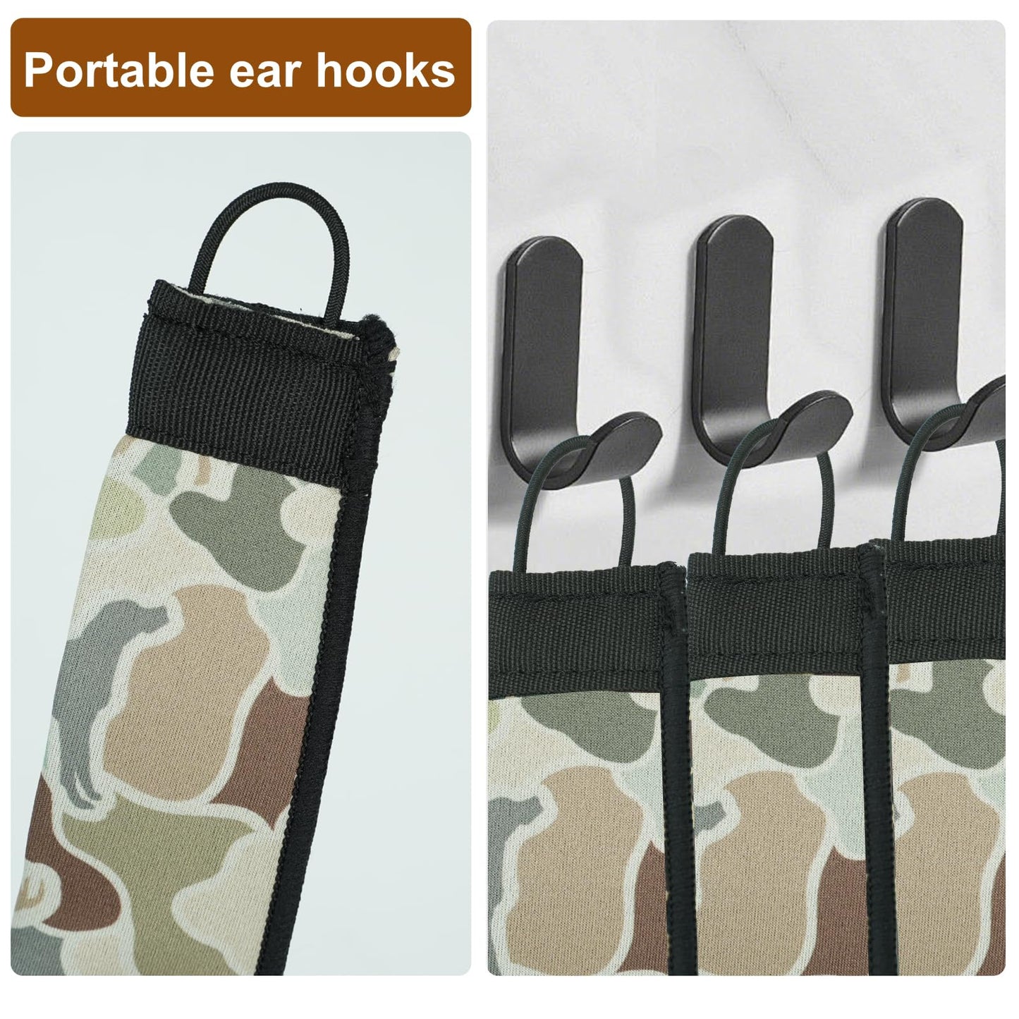 LERQDER Premium Neoprene Fishing Rod Sleeves-Durable,UV Resistance, Puncture Resistant, Rod Socks Protect Cover Casting, Spinning, Trolling Fishing Rods for Storage (4, Beige Camo, 60")