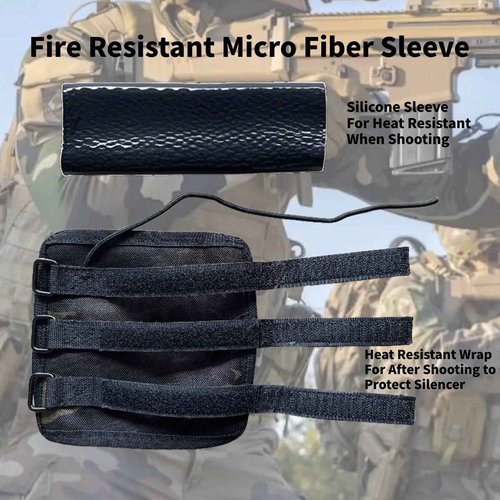 NITIIKA 7.0 inch Suppressor Cover with Burn Proof Micro Fiber Sleeve, 1000℉ Heat Resistant Inner Fiberglass & Silicon Lining Suppressor Wrap,Flame-Retardant Cover Protective Sleeve for Suppressor