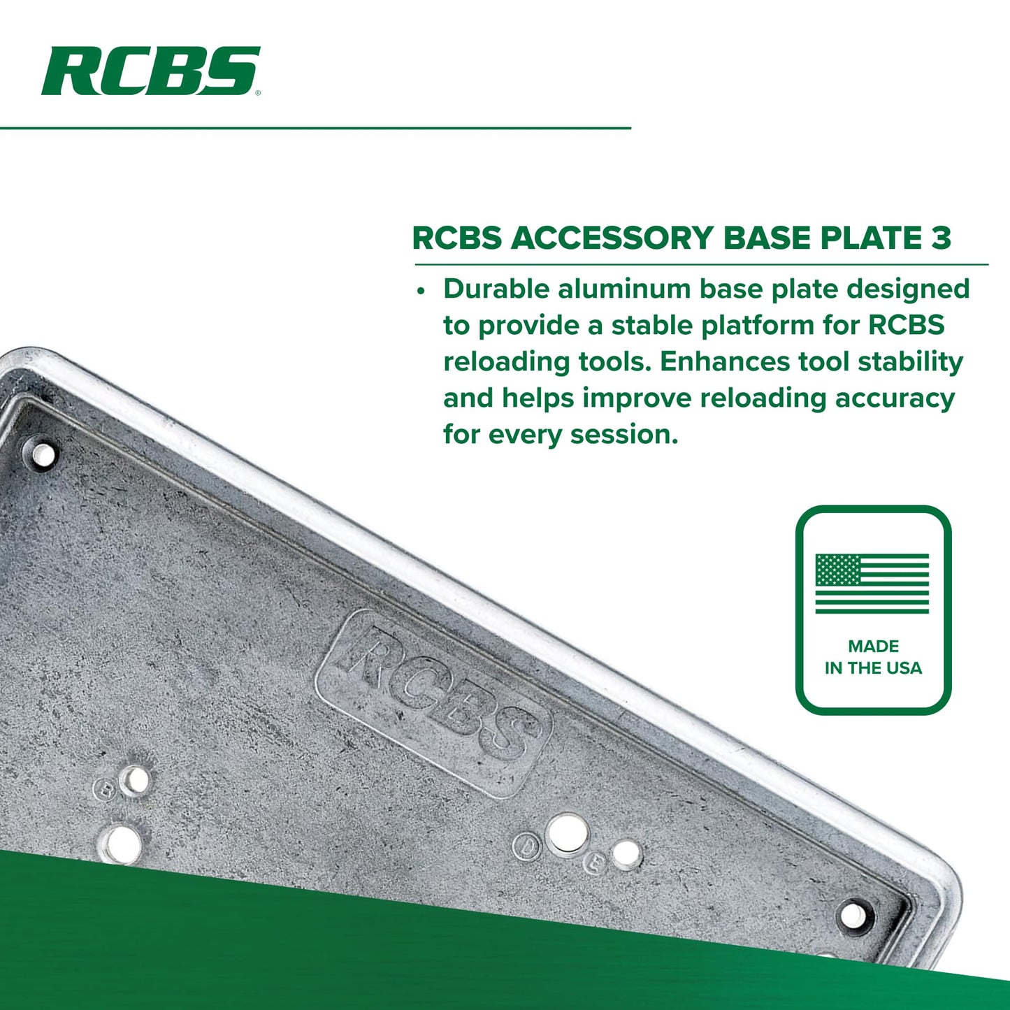 RCBS Accessory Base Plate 3 – Reloading Bench Mount System – Gray