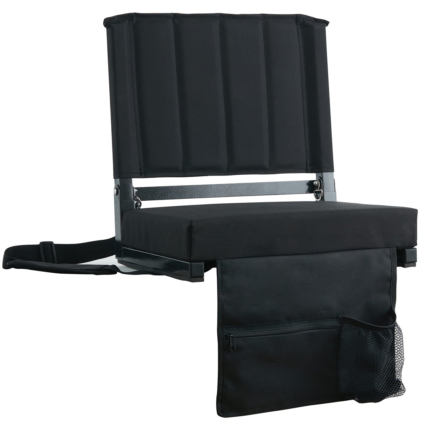 SPORT BEATS Stadium Seat for Bleachers with Back Support and Cushion includes Shoulder Strap and Cup Holder