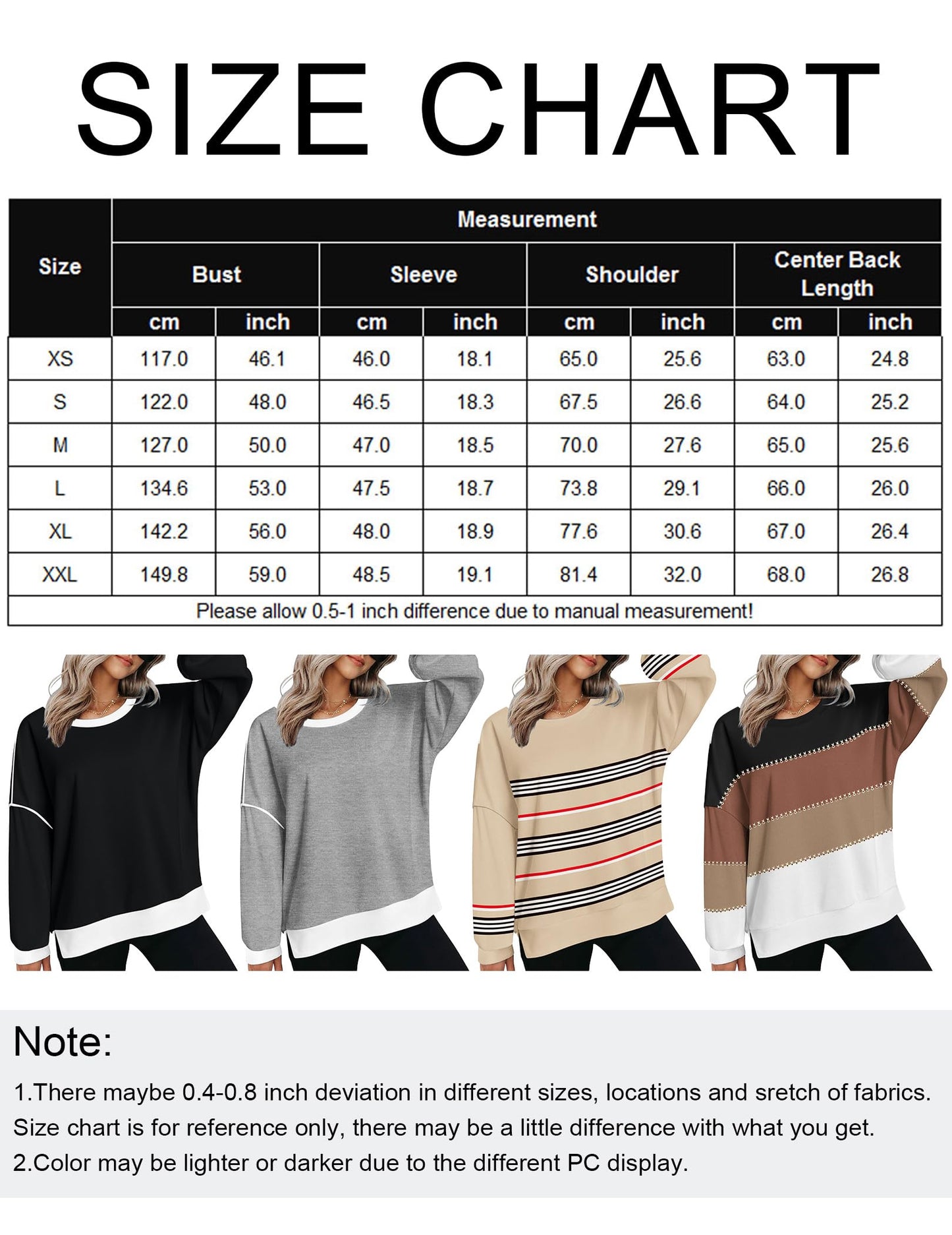 Zeagoo Womens Trendy Sweatshirts No Hoodies Casual Sweaters Fall Winter Outfits Clothes 2024 Y2K Pullover Tops Beige XX-Large