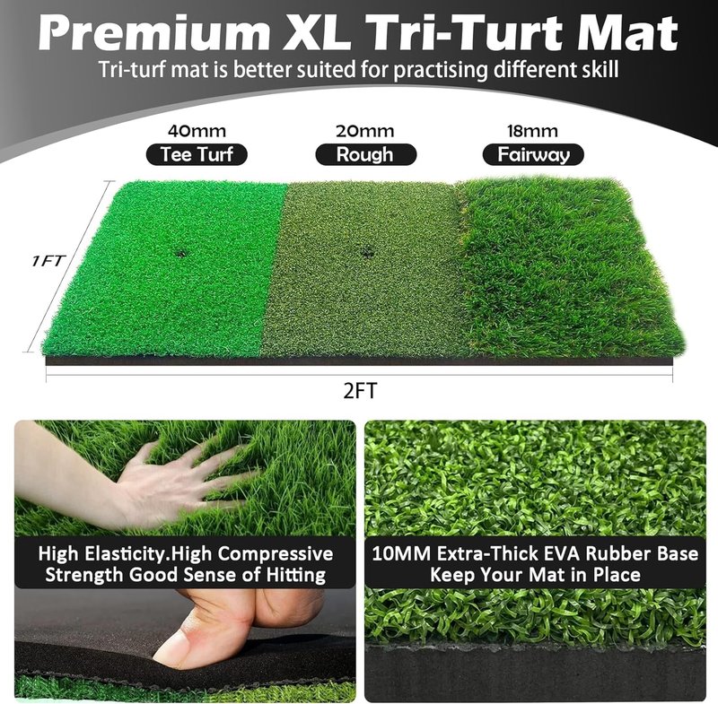 Golf Net with Heavy-Duty Hitting Mat for Indoor & Outdoor Golf Hitting Chipping Swing Driving Practice, Mult-Targets 10x7ft Practice Nets for Backyard Driving, for Men Dad Golfers