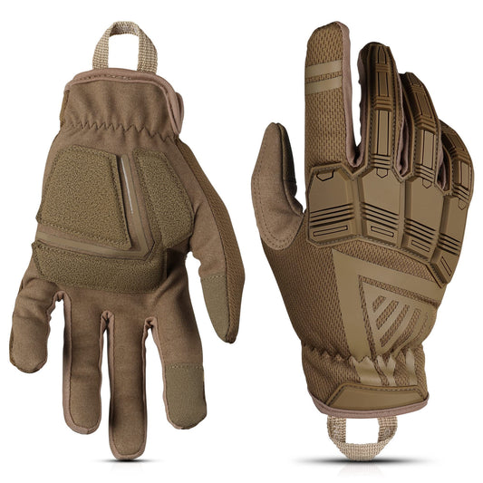 Glove Station - Impulse Guard Tactical Gloves for Men - Touch Screen Gloves Working Gloves Ideal for Sports & Outdoors, Motorcycle and Hunting - Tan, Small