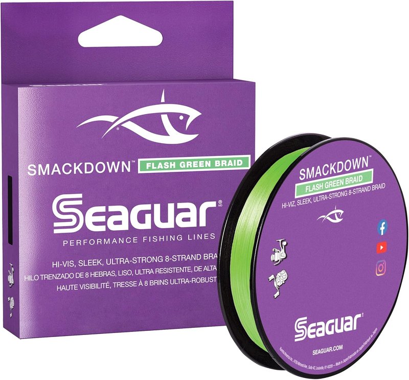Seaguar Smackdown Braided Fishing Line - High Visibility Flash Green | Multiple Sizes Available