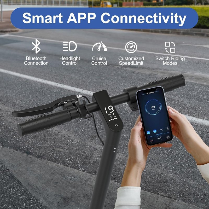 NAVIC Electric Scooter for Adults - Dual Suspension E-Scooter with 19/22 MPH Speed | 8.5”/10" Tires, APP Control