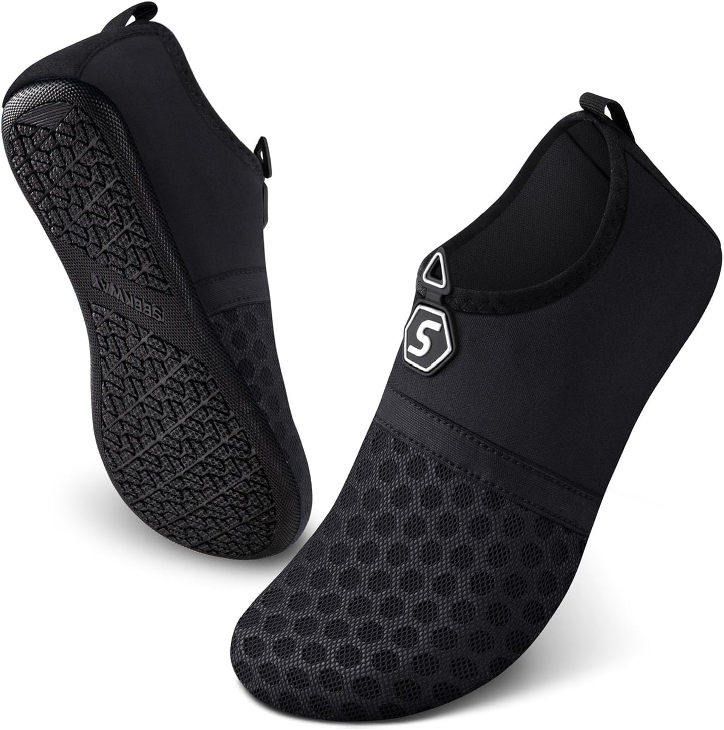 Water Shoes for Men & Women - Quick-Dry Aqua Socks for Beach, Pool, and River | Slip-On Black