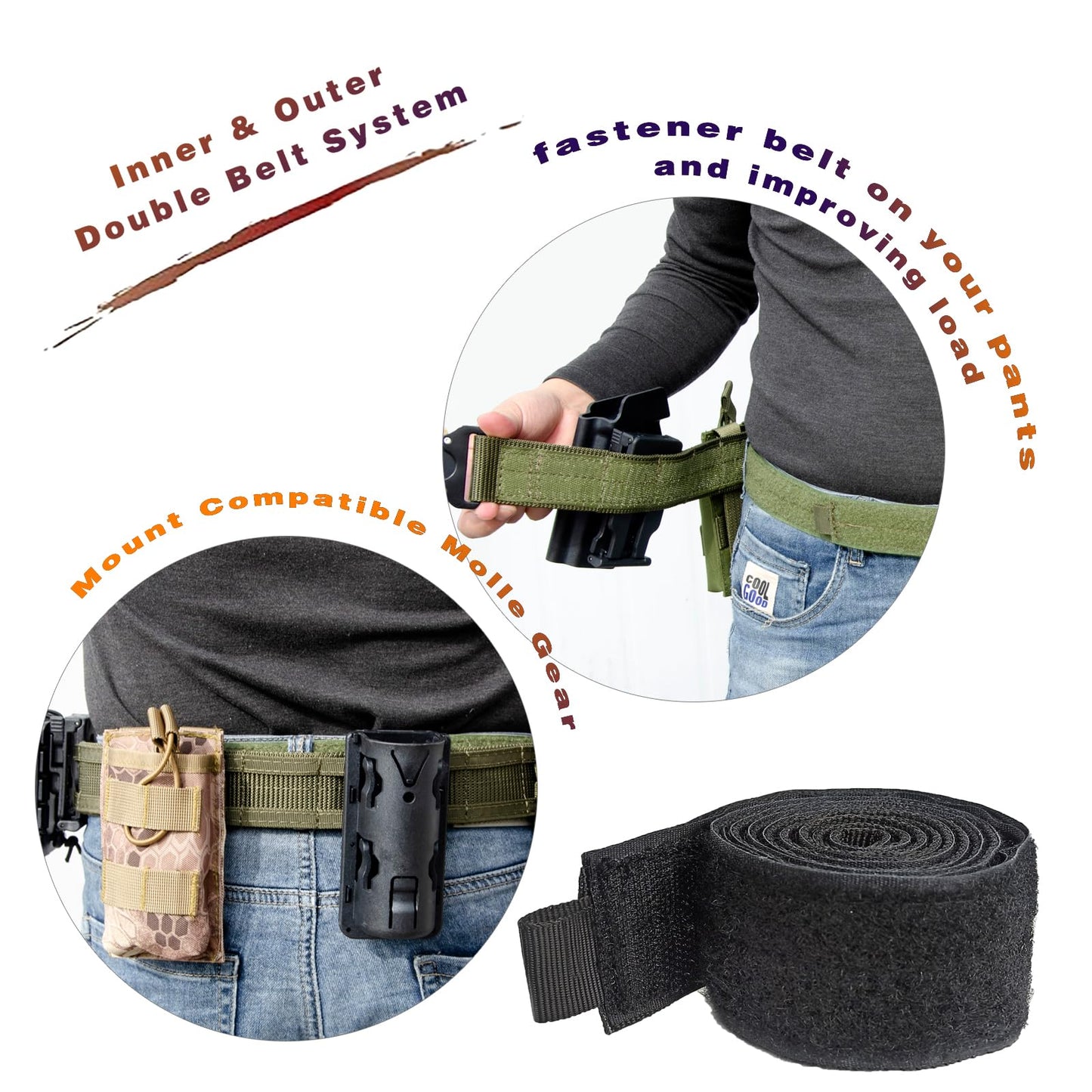 ZGJINLONG Tactical Battle Gun Duty belt - Quick Release 1.75" Molle Law Enforcement Rigger war Combat shooting range Belt…