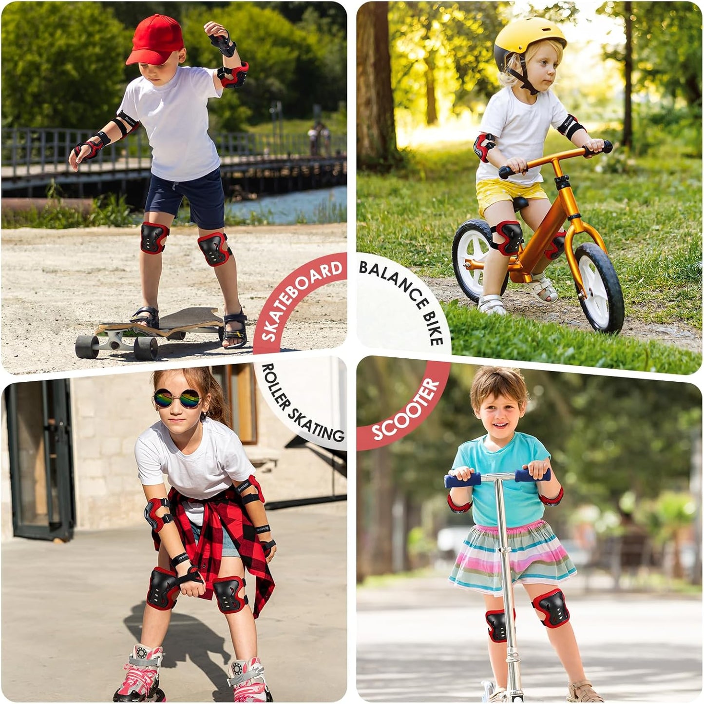 Kids Knee and Elbow Pad Set - Protective Gear for Roller Skating, BMX, and Cycling | Adjustable Size, Durable Design