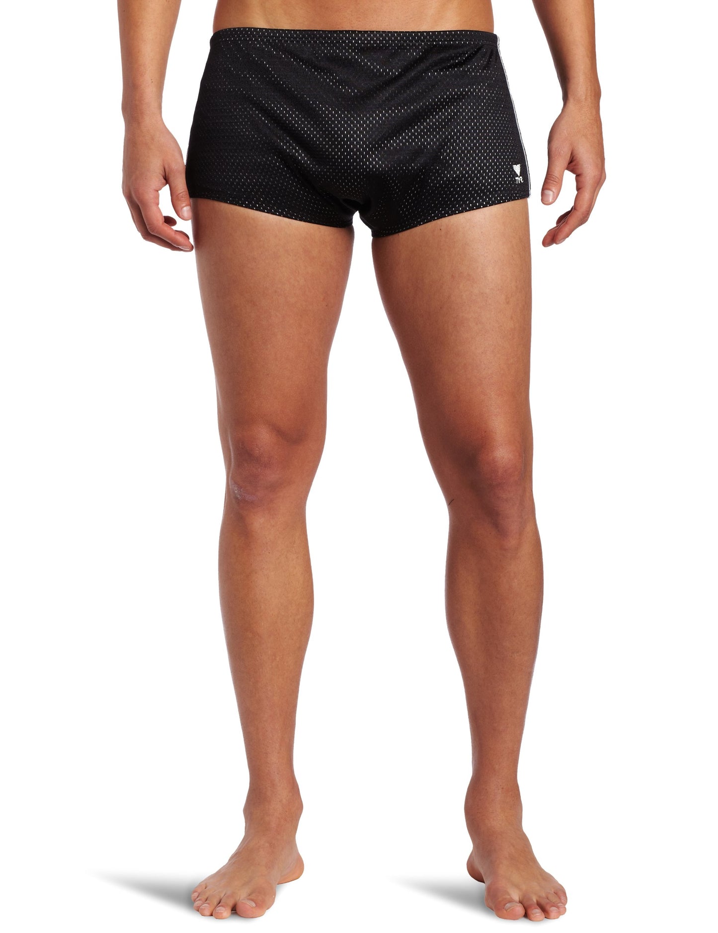 TYR Men's Poly Mesh Trainer Swim Suit (Black, 40)