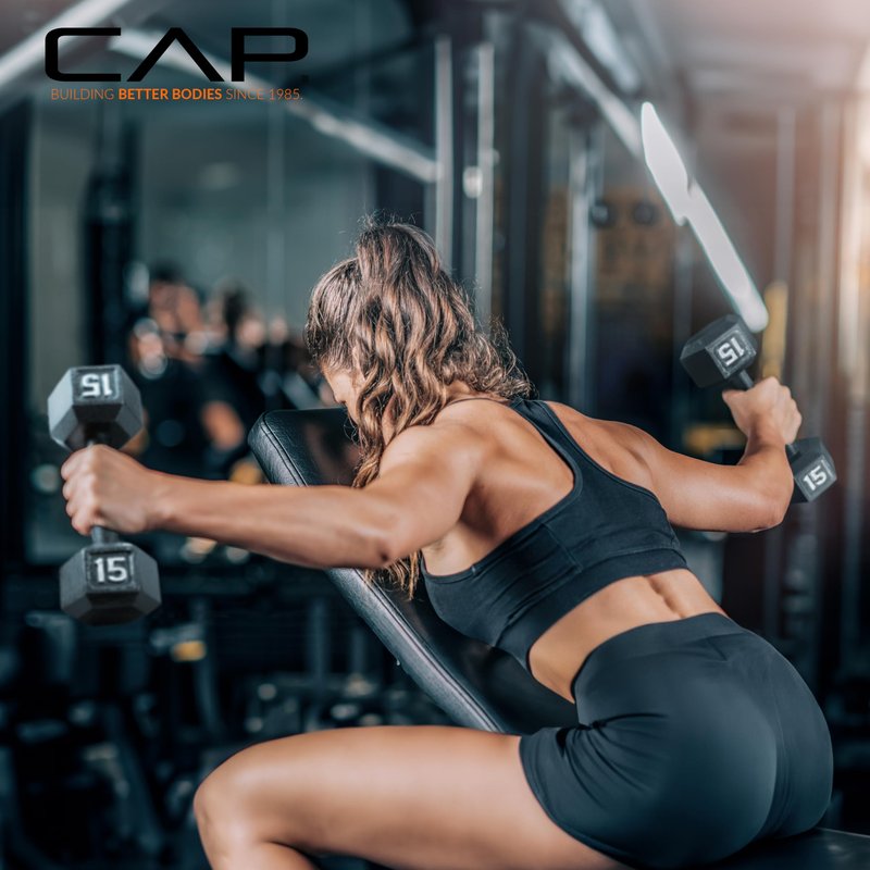 CAP Cast Iron Hex Dumbbell, Black, Pair, 10 lb