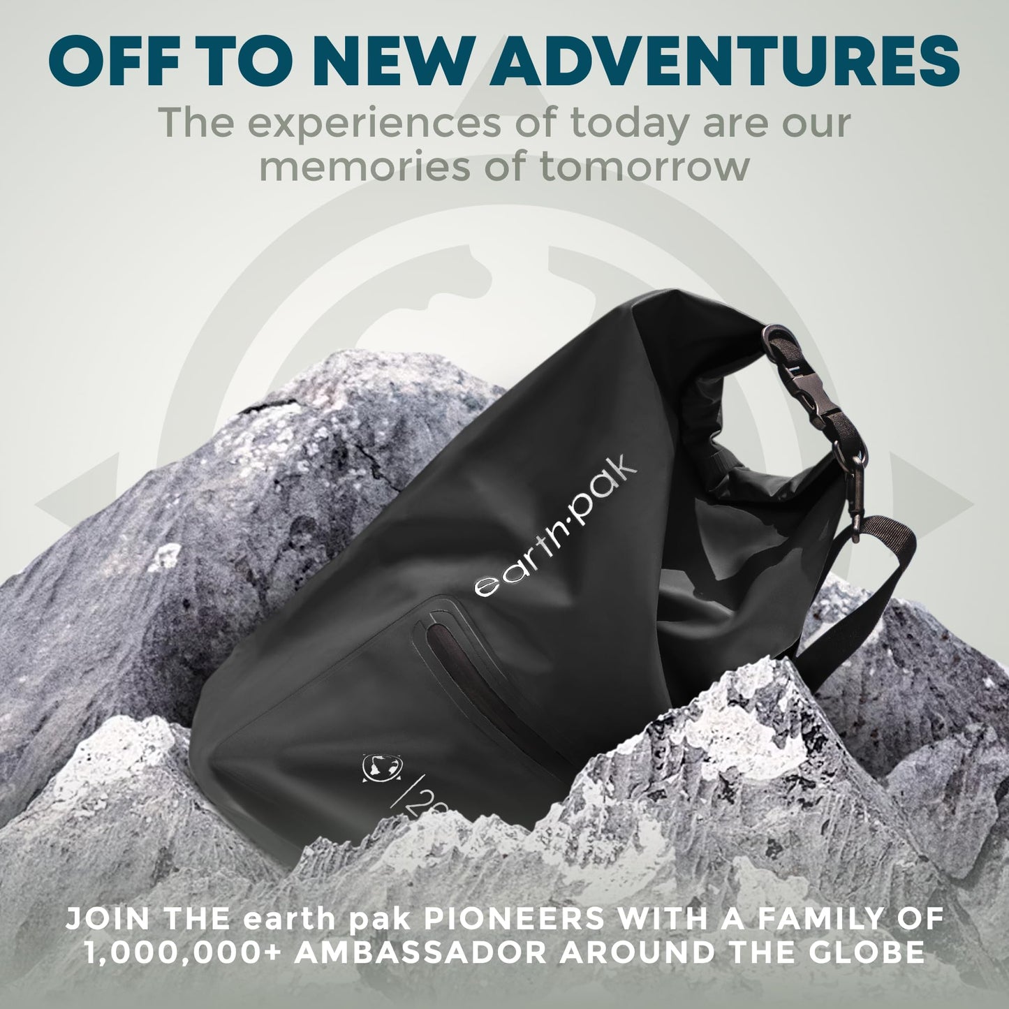 Earth Pak Waterproof Dry Bag with Zippered Pocket - Waterproof Dry Bag Backpack Keeps Gear Dry for Boating, Camping, Fishing, Beach Drybag, Kayak Accessories - Dry Bags Waterproof with Phone Case 20L