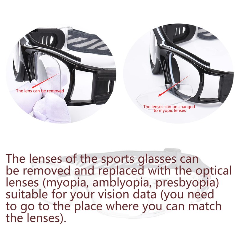 SooGree Racquetball Goggles for Men Women, Basketball Soccer Football Sports Goggles Glasses, Protective Eyewear Eye Safety Glasses Replaceable to Prescription Lenses