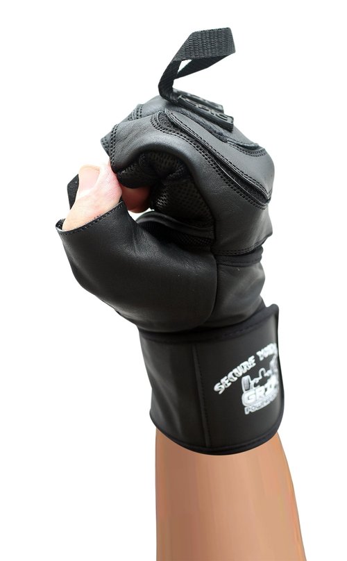 Epic Leather Gym Gloves with Built in 2" Wide Wrist Wraps Best Grip & Design for Weightlifting Power Lifting Bodybuilding & Strength Training Workout Exercises (Black, Large 8 1/8" - 8 1/2")