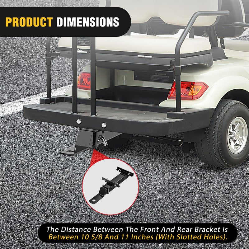 Nilight Universal Golf Cart Trailer Hitch w/2" Receiver Rear Seat Rear Hitch Kit Compatible for Footrest Club Car EZGO Yamaha Use on Step on Back