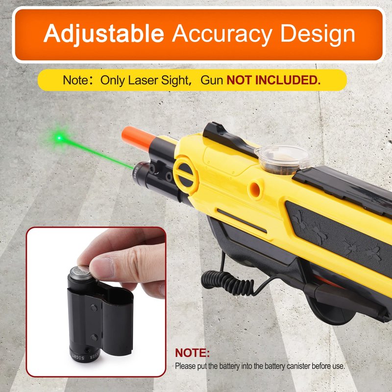 SZWRSKJ Bug Salt Green Laser Sight for Salt Gun, Scope with 2 Sets of Batteries fit for Rifle, Airsoft, BB Gun Pump Add-On Accessories