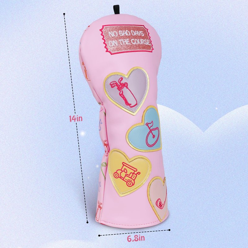 mytag Pink Driver Headcover, No Bad Days On The Course Golf Driver Head Cover for Women Girls