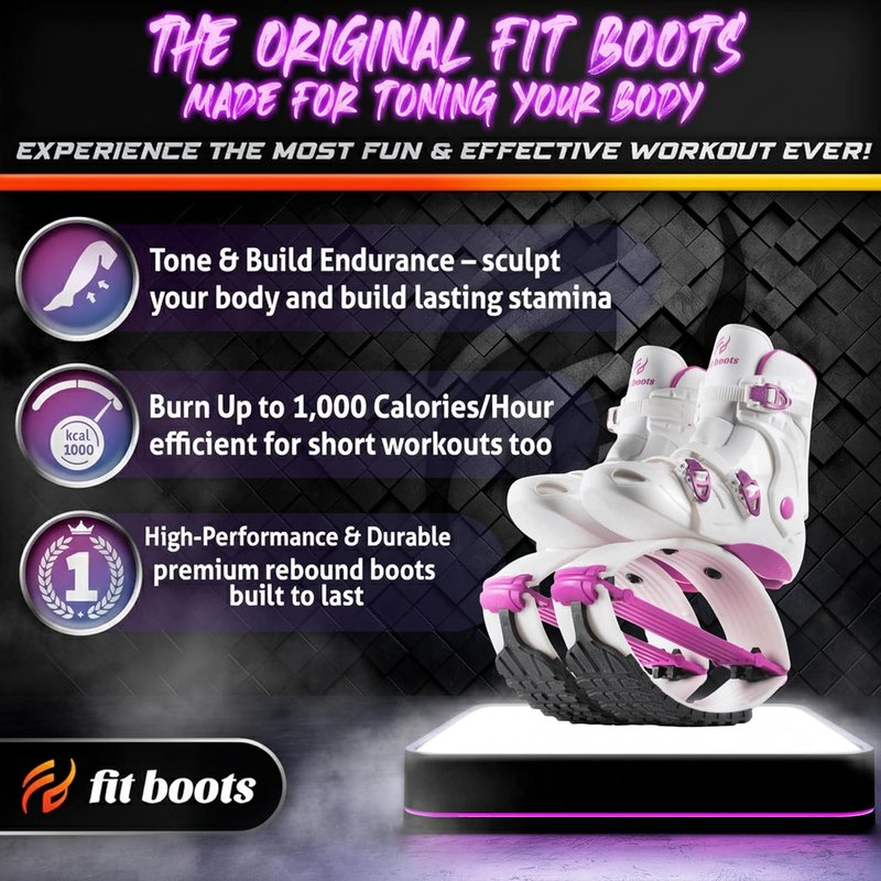Fit Boots for Women - Premium Kangaroo Jumping Shoes | Joint-Friendly Rebounder Boots for Fun & Training (Purple)
