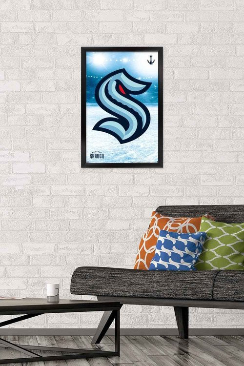 Trends International NHL Seattle Kraken - Logo 20 Wall Poster, 14.725" x 22.375", Black Framed Version