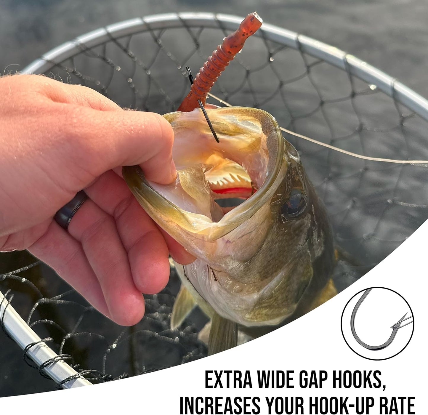 Wacky Hooks - Ultra Sharp Weedless Fishing Hooks | 25 Pack Neko Rig Hooks for Bass Fishing