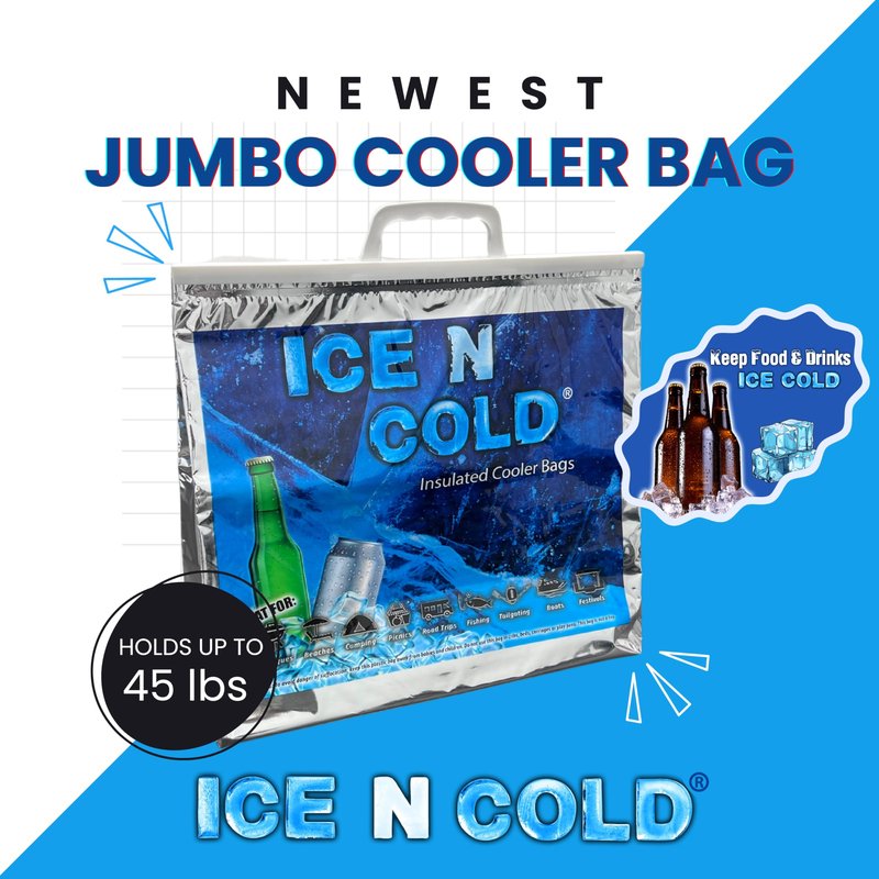 ICE N COLD Insulated Cooler Bag - X-Large 40 lbs Capacity (Pack of 2) | Lightweight, Soft, Collapsible | Ideal for Groceries, Camping, Hiking, Beach, Travel