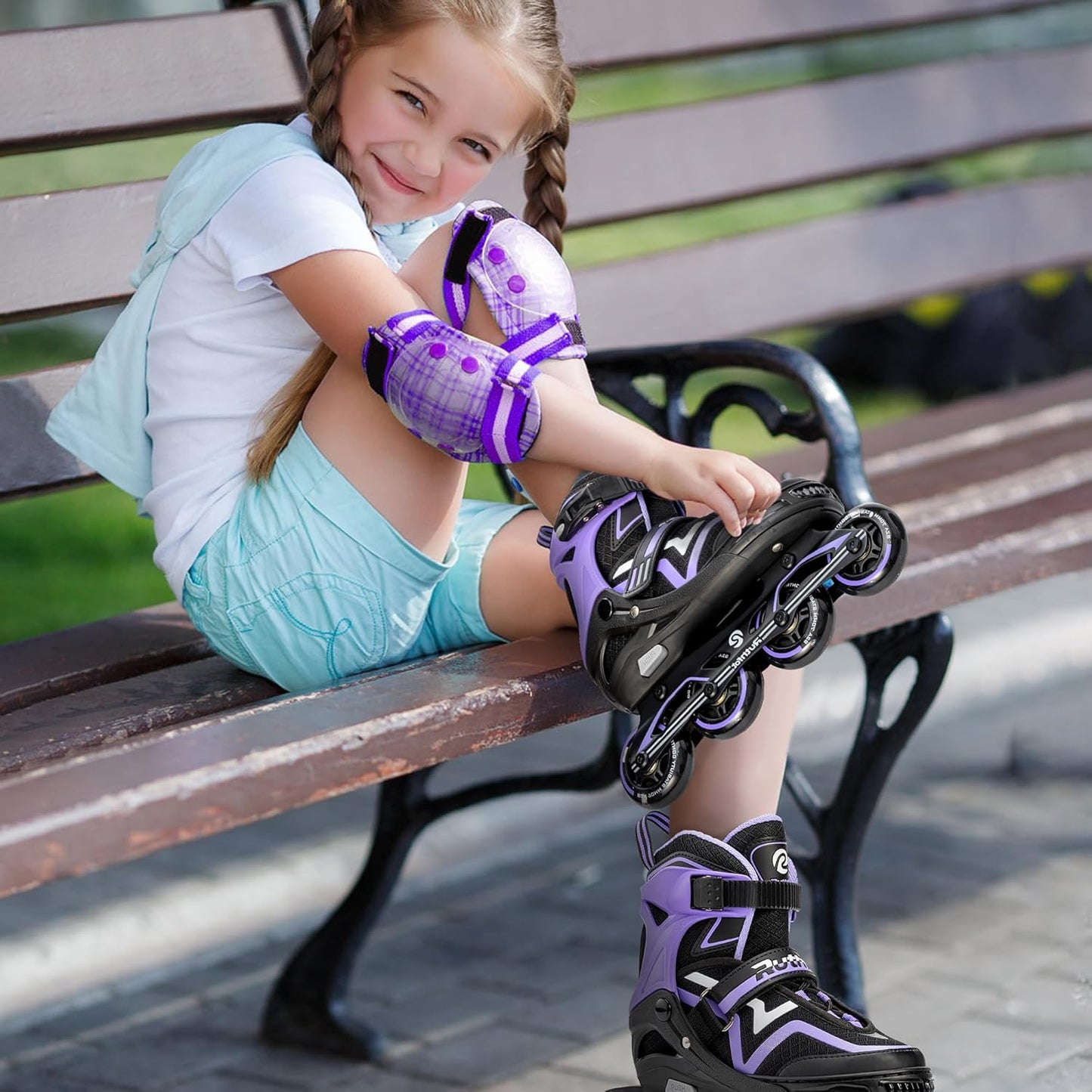 Adjustable Inline Skates for Boys & Girls - Full Light Up Wheels | Outdoor Rollerskates for Kids & Women