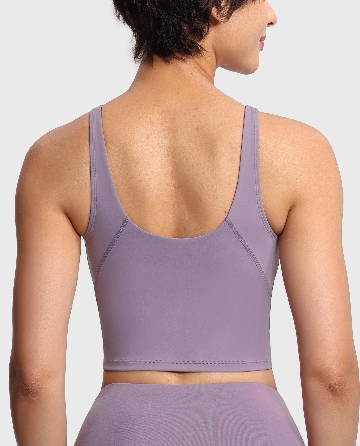 THE GYM PEOPLE Women’s Longline Sports Bra Wirefree Padded Medium Support Yoga Bras Gym Running Workout Tank Tops Grey Purple