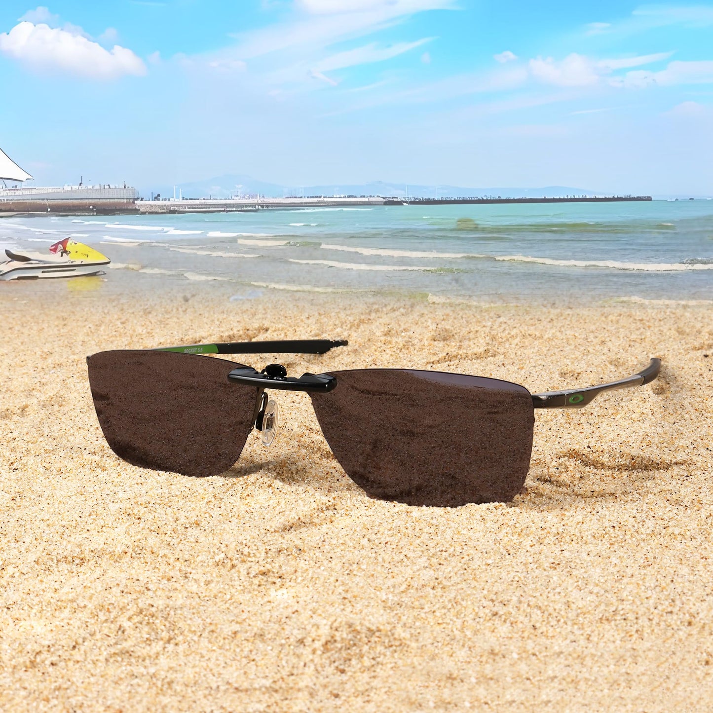 Polarized CLIP-ON Sunglasses for Oakley Ox3218 Socket 5.5 (Brown, 54 X 18)