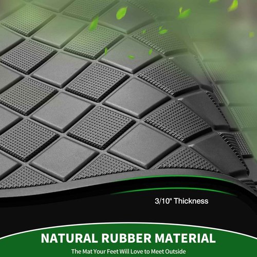 Cartalia Golf Cart Floor Liner Mat 8mm Thick Rubber Full Coverage Fit for Club Car DS 1982-2013 / Villager 1982-2018 Carts Heavy-Duty Non-Slip Front Feet Mats Replacement Easy to Clean - Black Trim
