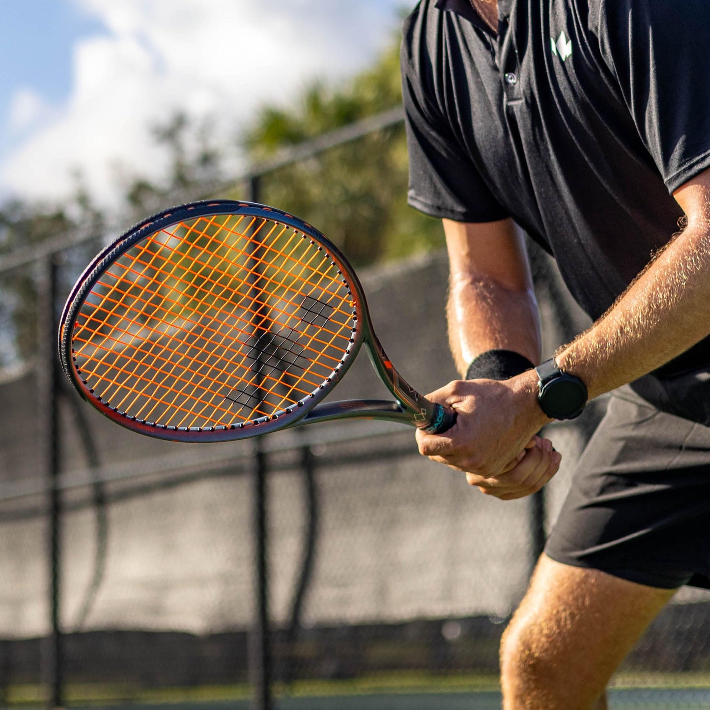 Diadem Axis 100 Tennis Racket | 16x19 String Pattern, FS3 Stabilization, Kraibon Vibration Dampening, Precision Strike Zone for Unrivaled Spin & Control (Black/Orange, Grip: 4 1/4" (L2))