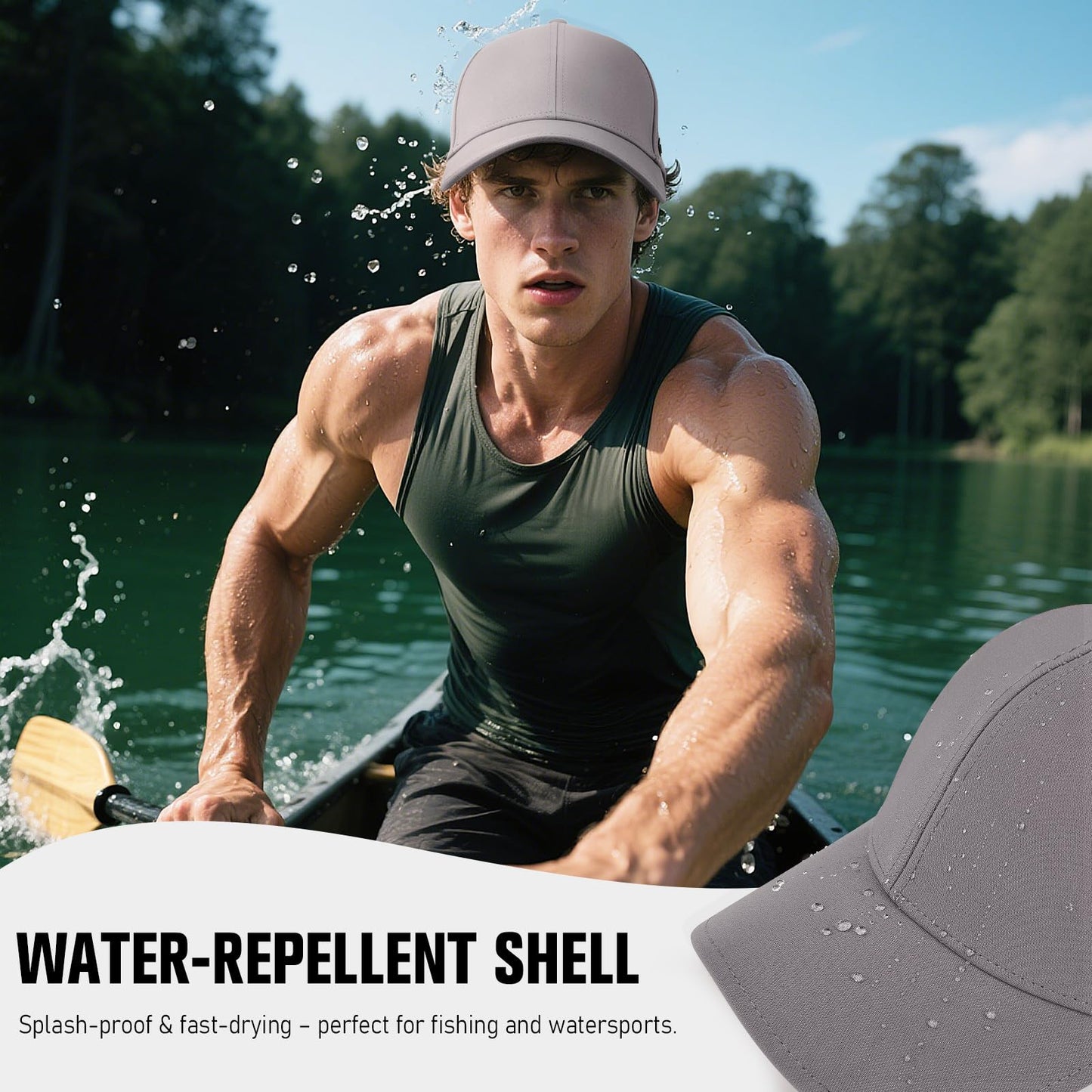 AOPREL Baseball Cap Breathable Mesh Golf Hat Quick Dry Adjustable Baseball Hats for Men and Women Sport Running Workout Grey