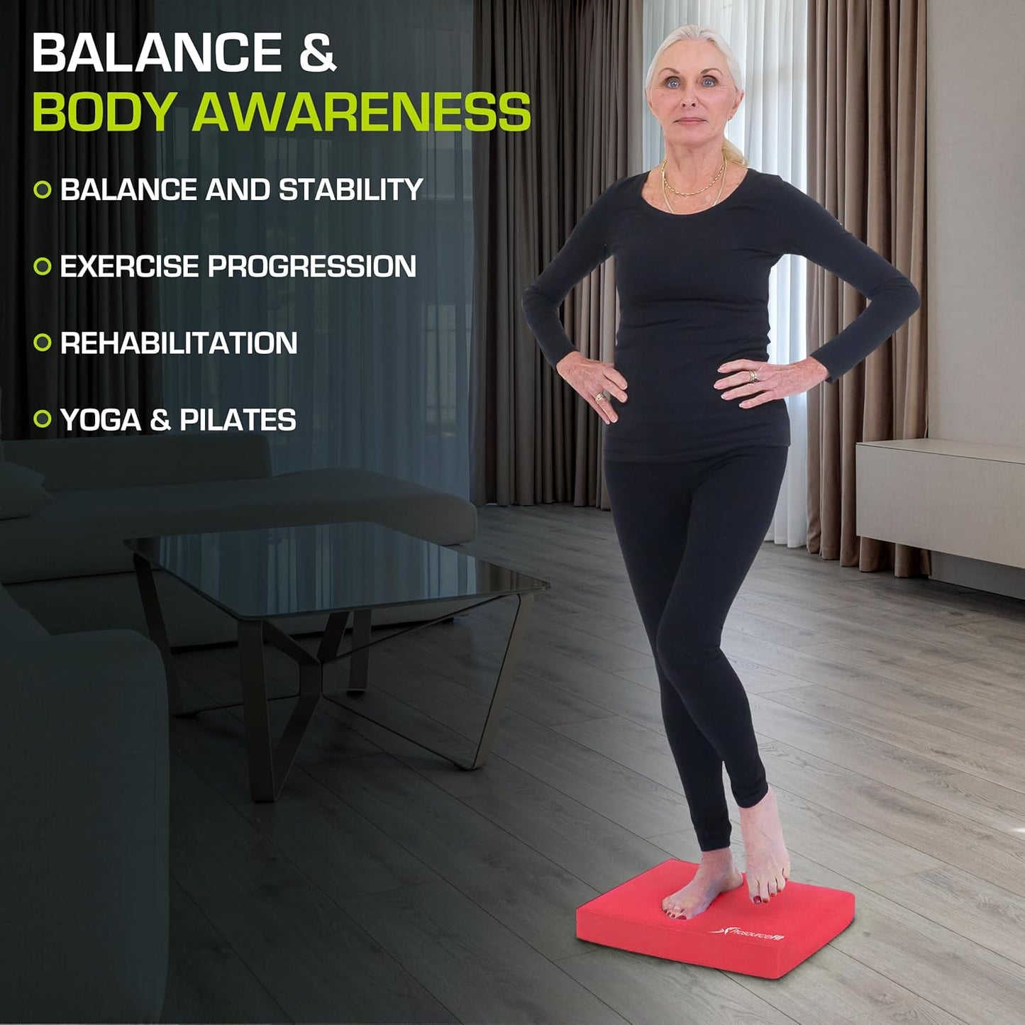 ProsourceFit Exercise Balance Pad - Non-Slip Foam Mat for Stability Training & Yoga | Ideal for Physical Therapy