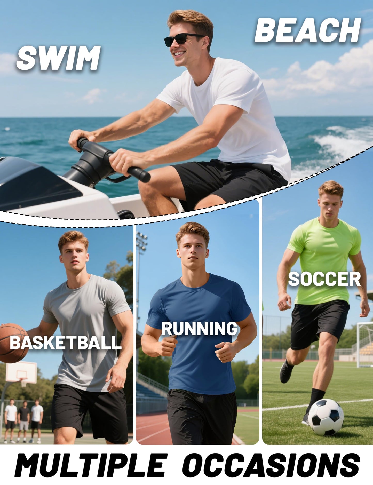 KEFITEVD Sun Shirts for Men Short Sleeve UPF 50+ Swim Shirts Rash Guard T-Shirt Lightweight Quick Dry Fishing Hiking Shirts Emerald Green