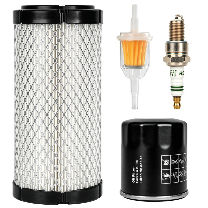 FIXHAWK EZGO Tune Up Kit, EZGO Oil Change Kit for EZGO TXT 2010-up & EZGO RXV 2008-up Gas Golf Cart with Kawasaki Engines. Include Fuel Filter Air Filter Oil Filter Spark Plug, Replace OEM# 611879