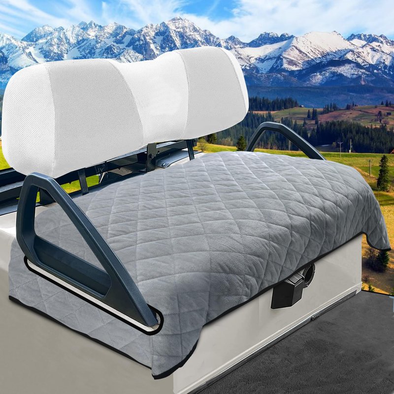 YOKYHOM Golf Cart Seat Covers, Thickened Short Plush Seat Towel Blanket with Non-Slip Backing, Soft & Heavy Duty, Fits Most 2 & 4 Passenger EZGO Yamaha Club Car, 51"x30.5", Light Gray