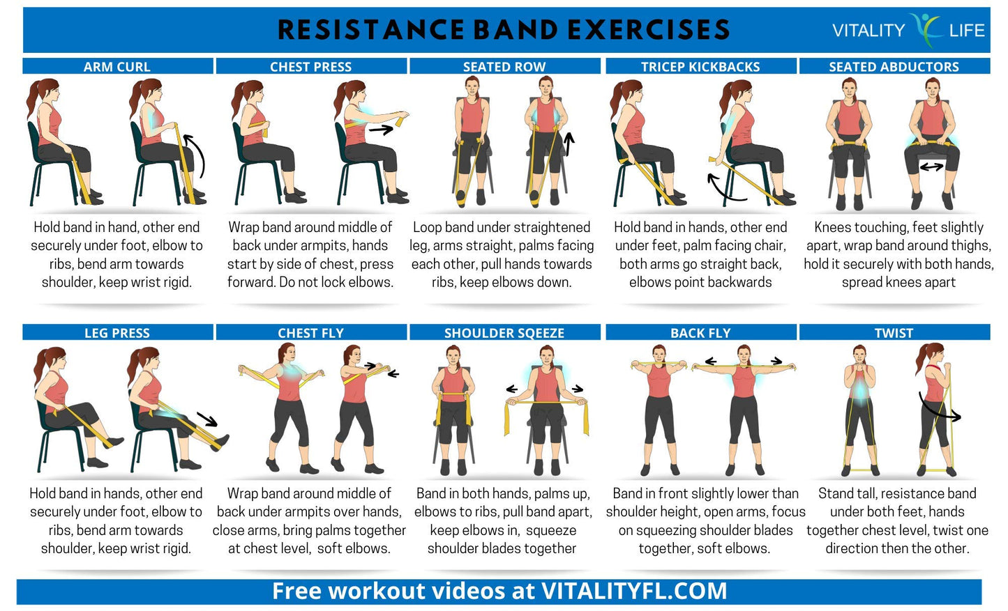 Resistance Band for Seniors: Exercise Band specifically Created for Seniors with Light Resistance and Longer Length + Instruction Guide. Latex Free. Exercise, Stretching, Physical Therapy